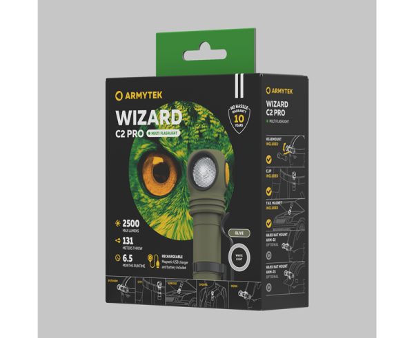Armytek Wizard C2 Pro Zelena multifunkcionalna punjiva lampa - Image 2