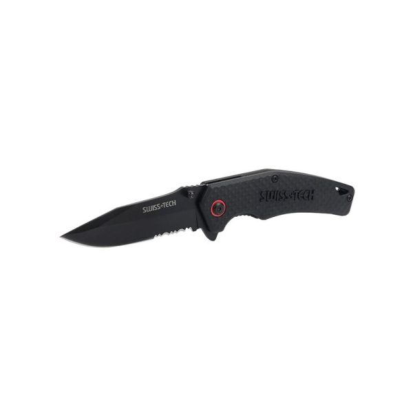 Swisstech 3.5" 8,9cm džepni nož crni  ST014012