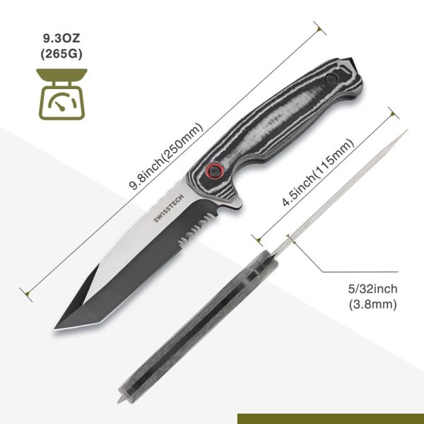 Swisstech 4.5" 11,4cm nož micarta fiksno sečivo ST011010 - Image 3