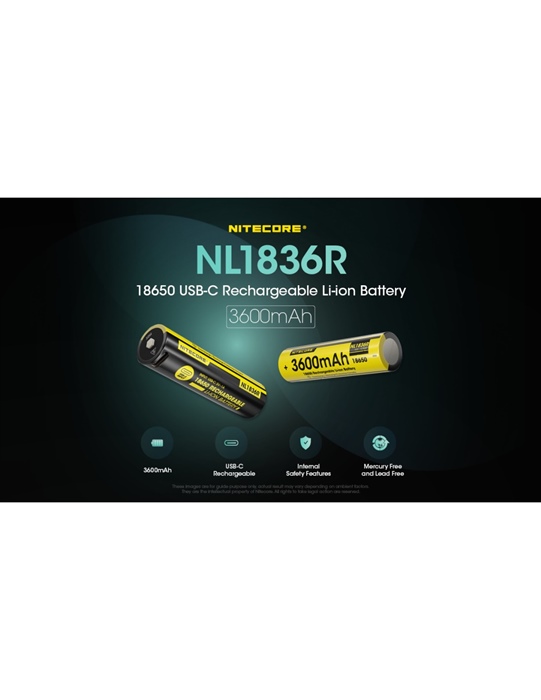 Nitecore punjiva baterija 18650 NL1836R 3600mAh - Image 2
