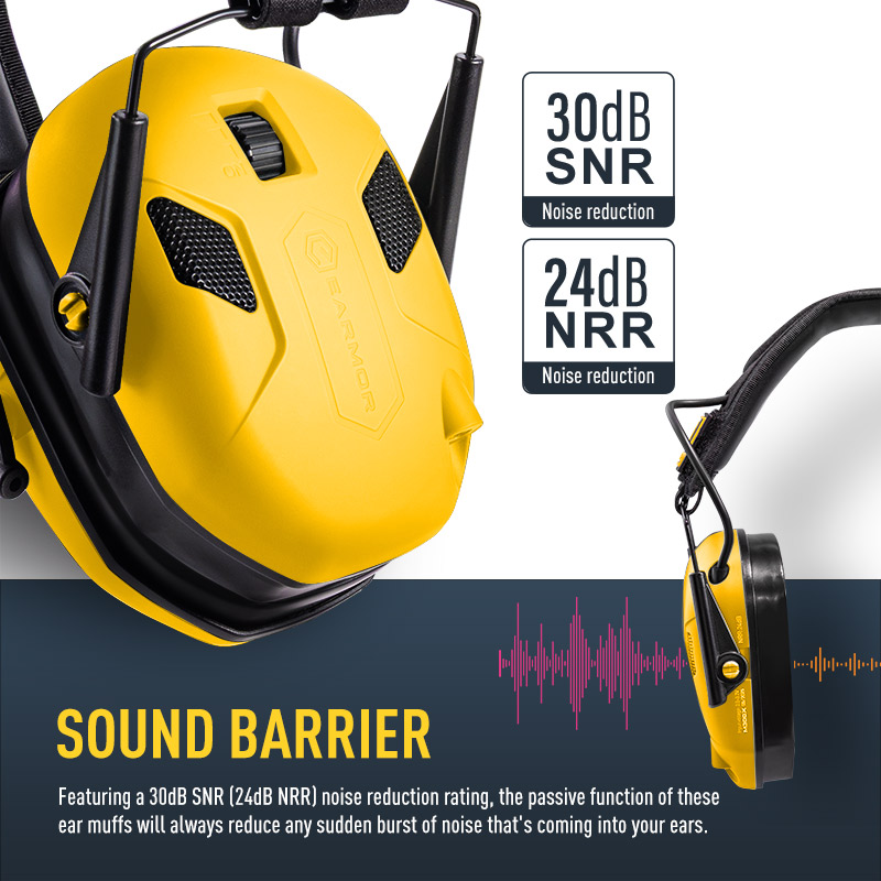 Earmor Aktivni Antifon M300X Yellow - Slika 6