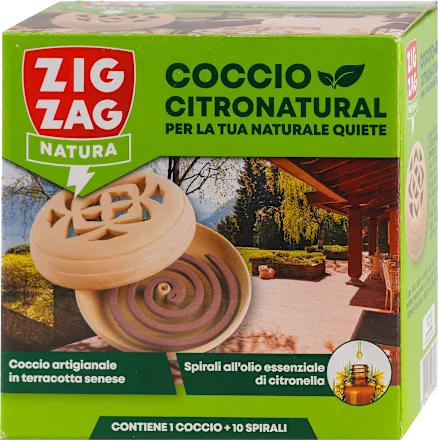 Zig Zag terakota posuda + 10 spirala za zaštitu od komaraca citronela